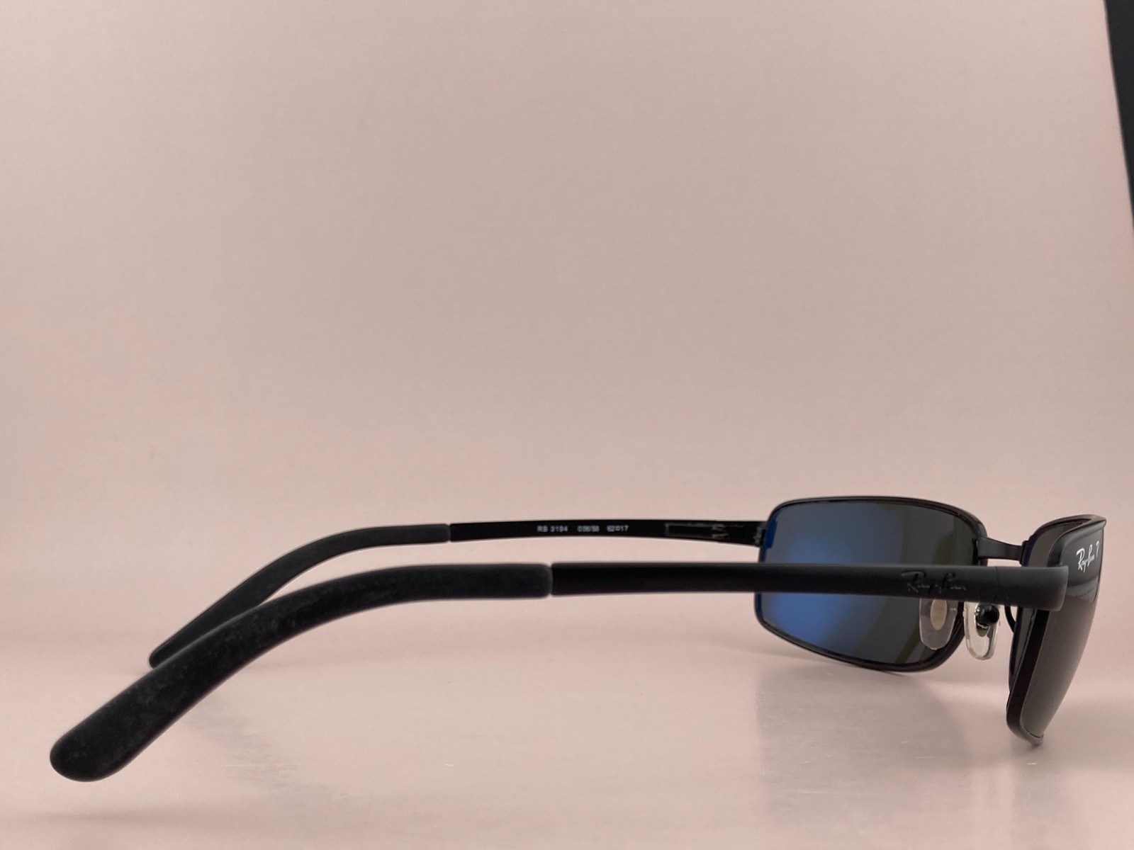 Ray Ban Sunglasses RB 3194 006/58 Black Metal Sports Wrap G15 Green Polarized