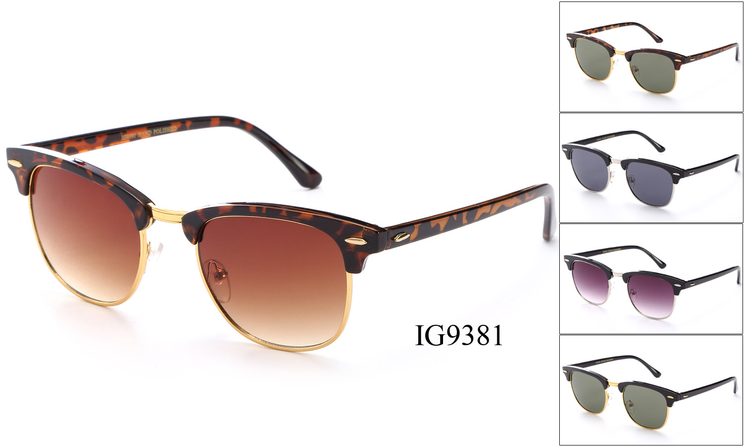 Classic Sunglasses Retro Vintage Eyewear Fashion Club Half Frame UV100%
