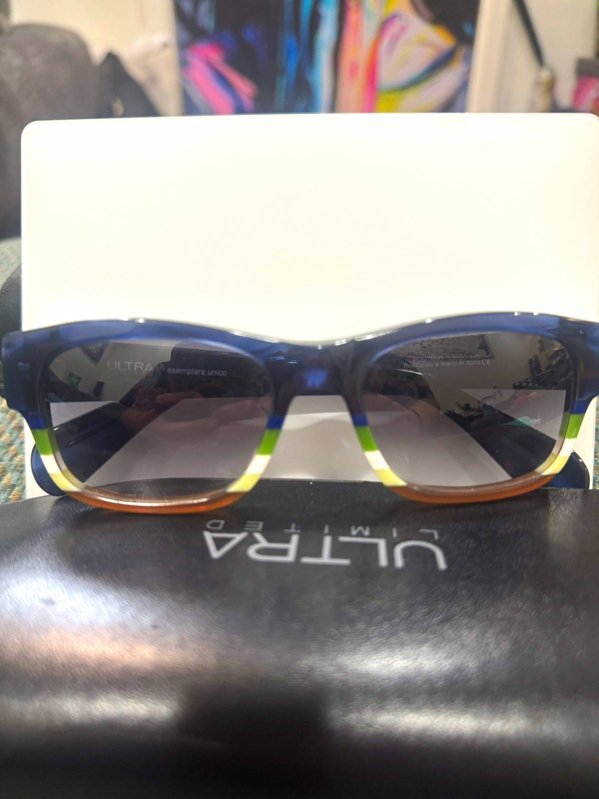 Handmade in Italy ~ Limited Alicudi Sun Square Gray Gradient Sunglasses