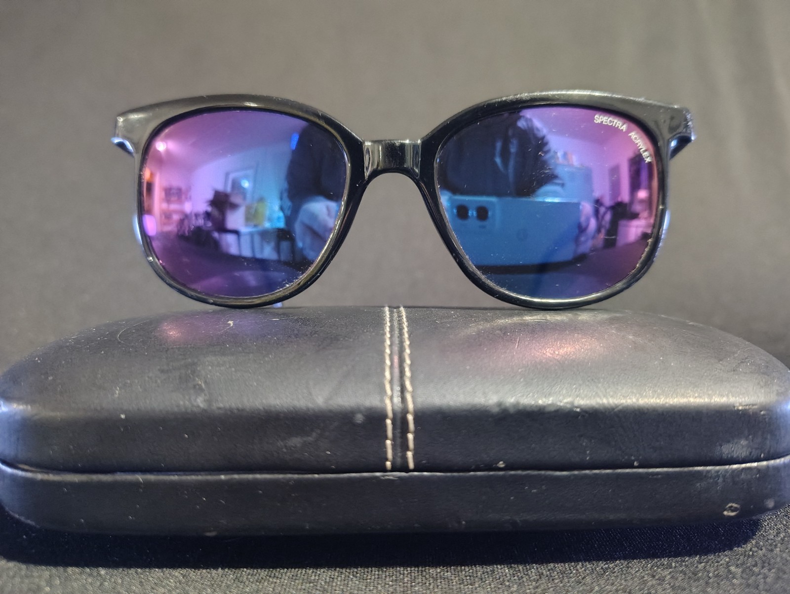 Vintage Bollé 396 D Sunglasses Black Nylon / Pink Mirror Spectra Acrylex France