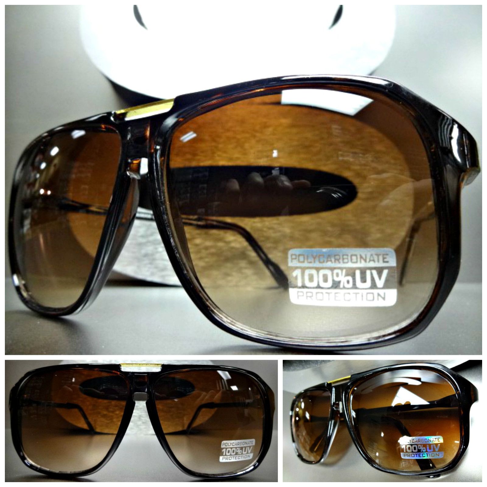 Men’s Women CLASSIC RETRO 80’s VINTAGE RETRO Style SUNGLASSES SHADES Honey Lens