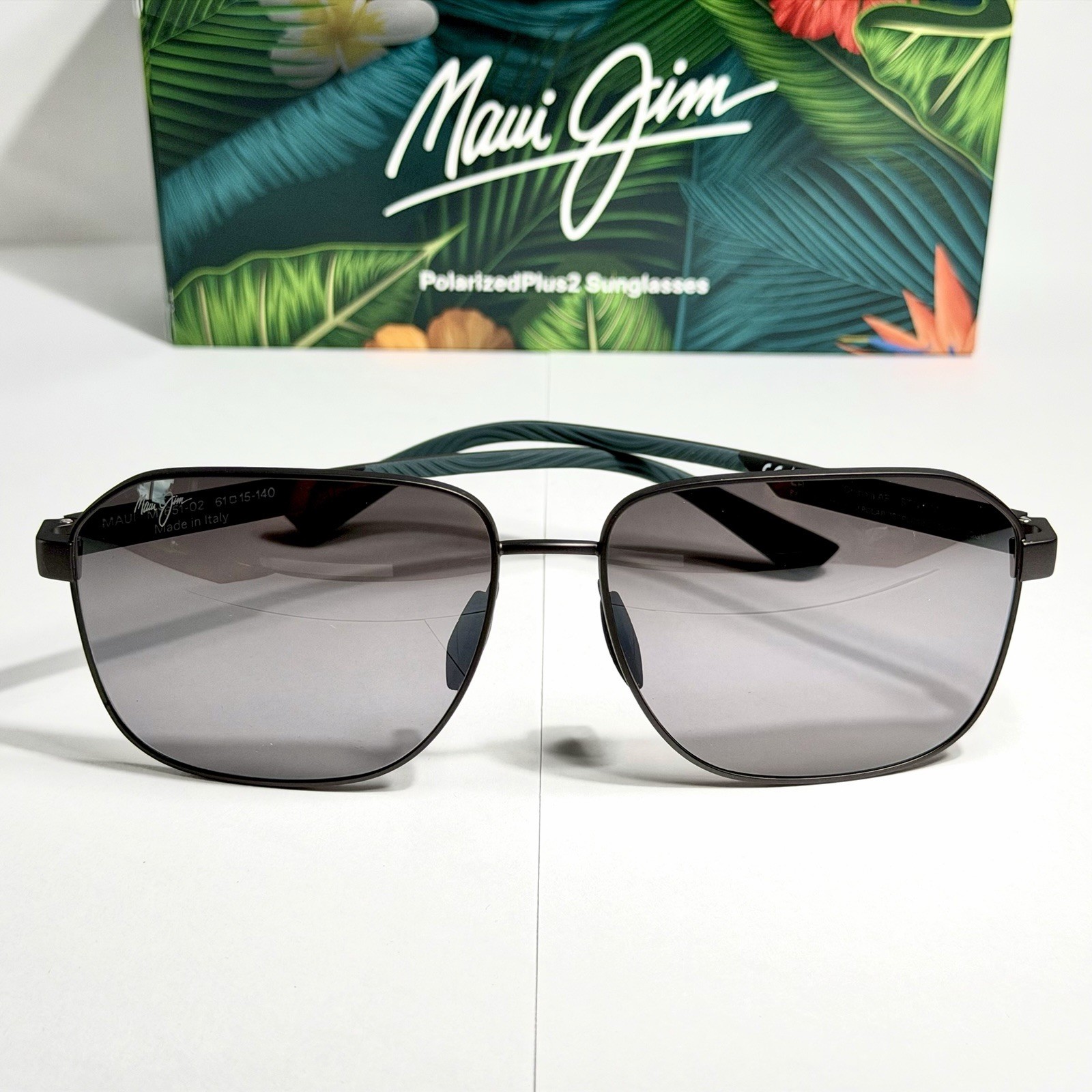 MAUI JIM ONIPAA MJ 651-02 MATTE GUNMETAL W/ SILVER TO BLACK POLARIZED SUNGLASSES