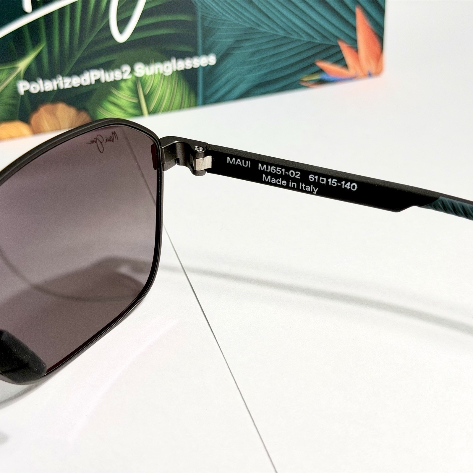 MAUI JIM ONIPAA MJ 651-02 MATTE GUNMETAL W/ SILVER TO BLACK POLARIZED SUNGLASSES