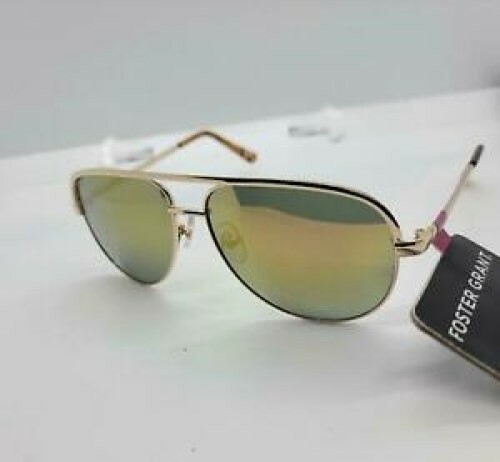 Foster Grant Gc 1801 Mir Unisex Aviator Sunglasses Metal Gold NEW!!
