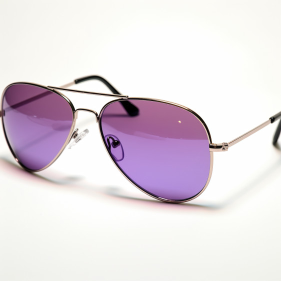 PURPLE LENS AVIATOR STYLE SILVER METAL FRAME WOMEN MEN SUNGLASSES 90 SHADES UVB