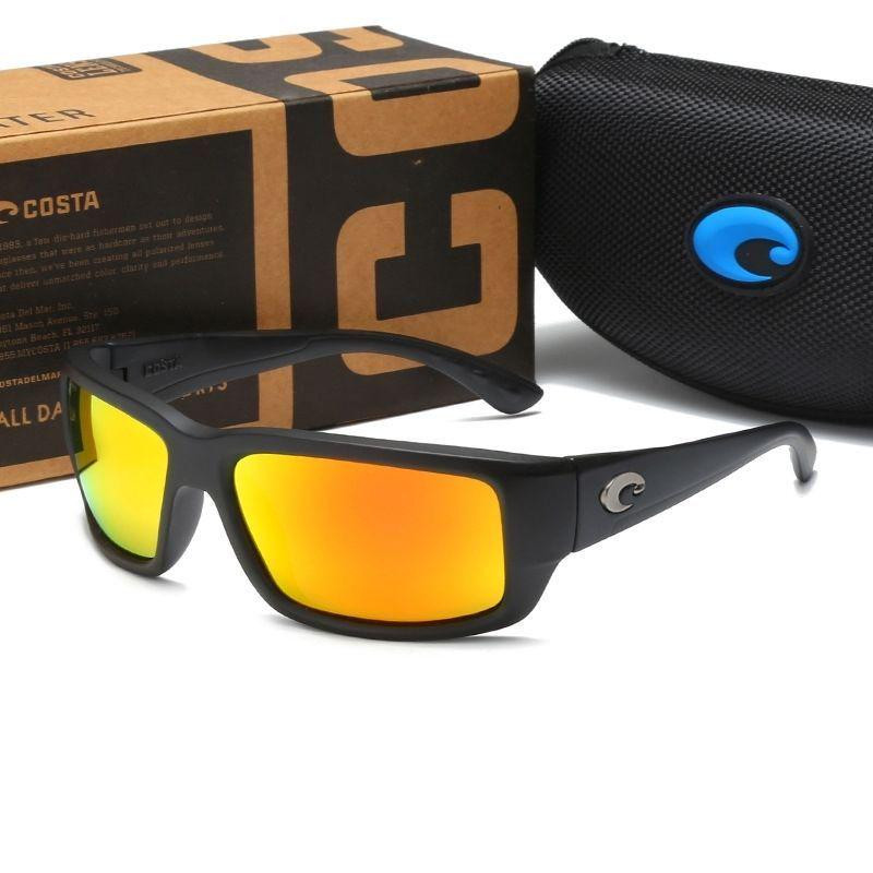 Costa Del Mar Fantail Sand Black Frame Red Mirror Polarized 580P Sunglasses