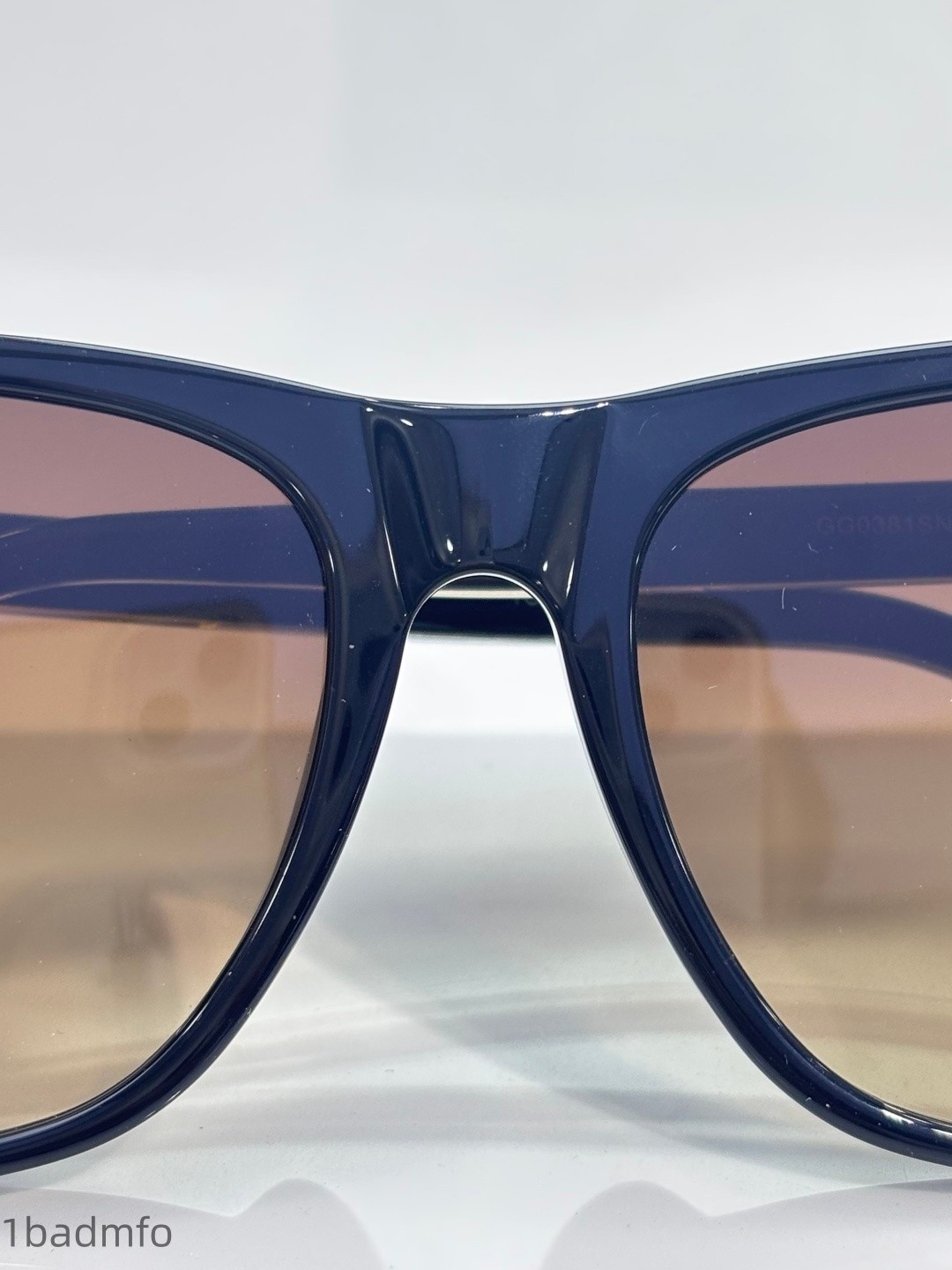 Gucci GG0381SN square black frame gradient brown lens sunglasses 55-19-145