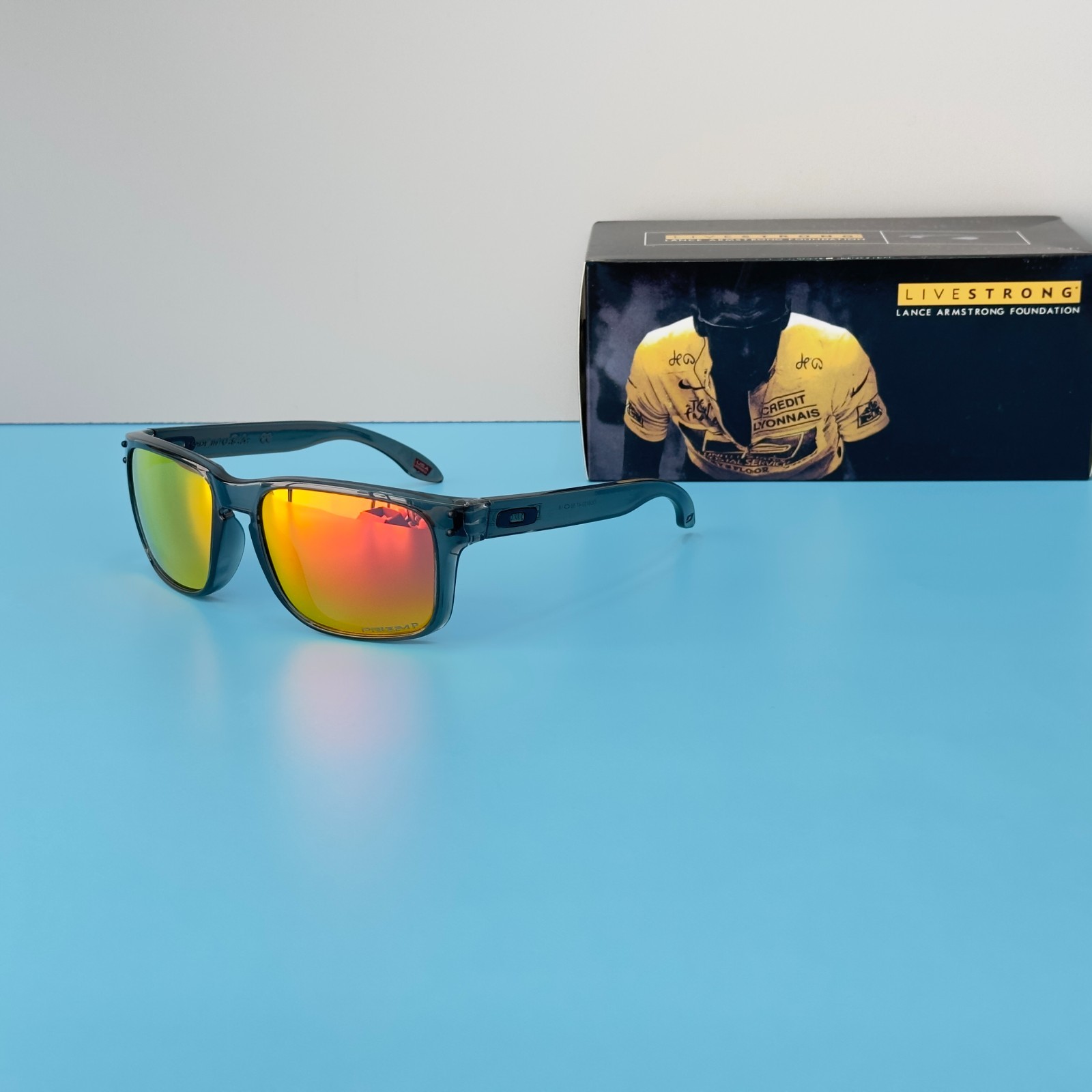 Oakley Holbrook OO9102 Gray Clear Frame Prizm Ruby Sunglasses New w/ Bag