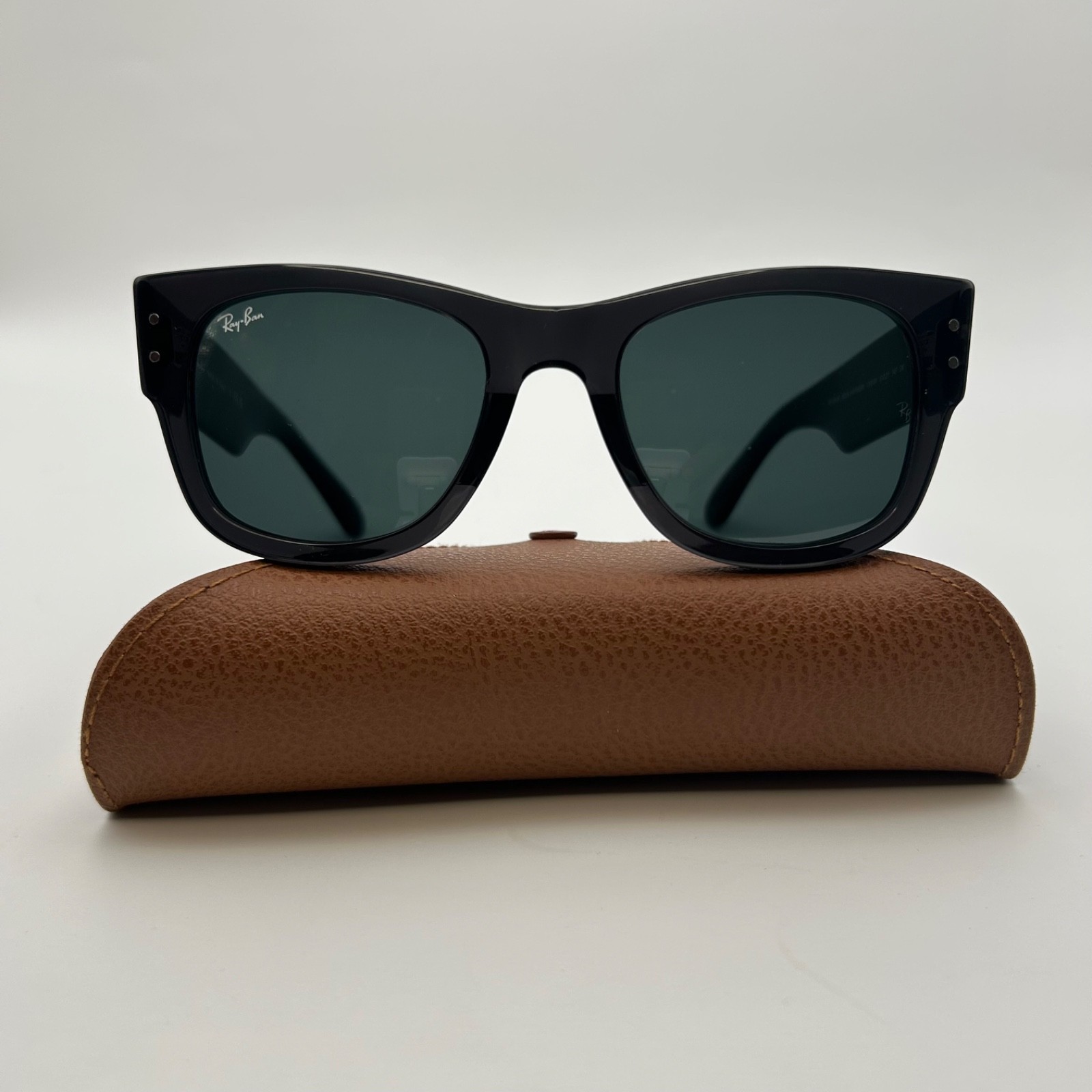 NEW Mega Wayfarer Ray-Ban RB0840S 901/31 51-21 Unisex Sunglasses – Black/Green