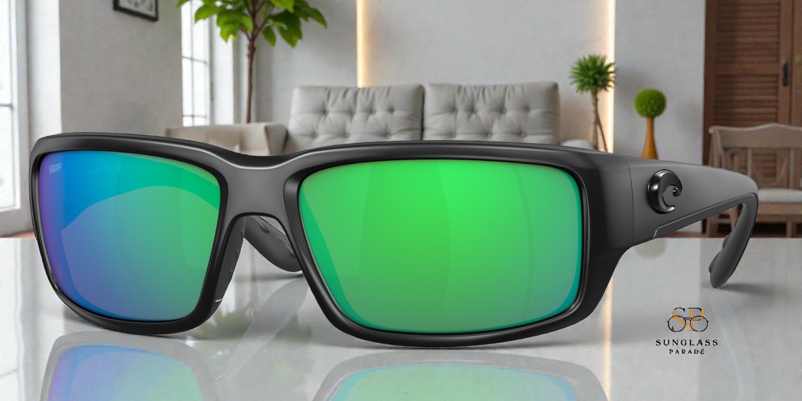 COSTA DEL MAR 6S9006 11 Fantail Blackout Green Mirror 59 mm Men’s Sunglasses
