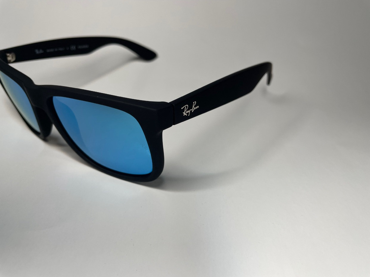 54mm Sunglasses RB4165 622/55 Ray-Ban Justin Black Frame Blue Polarized Lenses