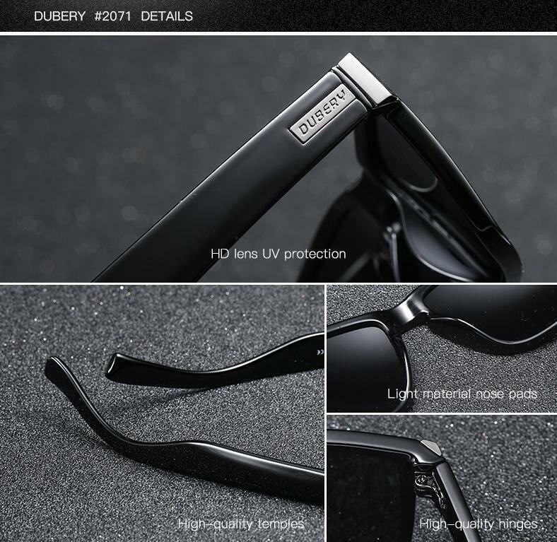 DUBERY Sport Polarized Square Sunglasses Men Women Driving Fishing Glasses UV400