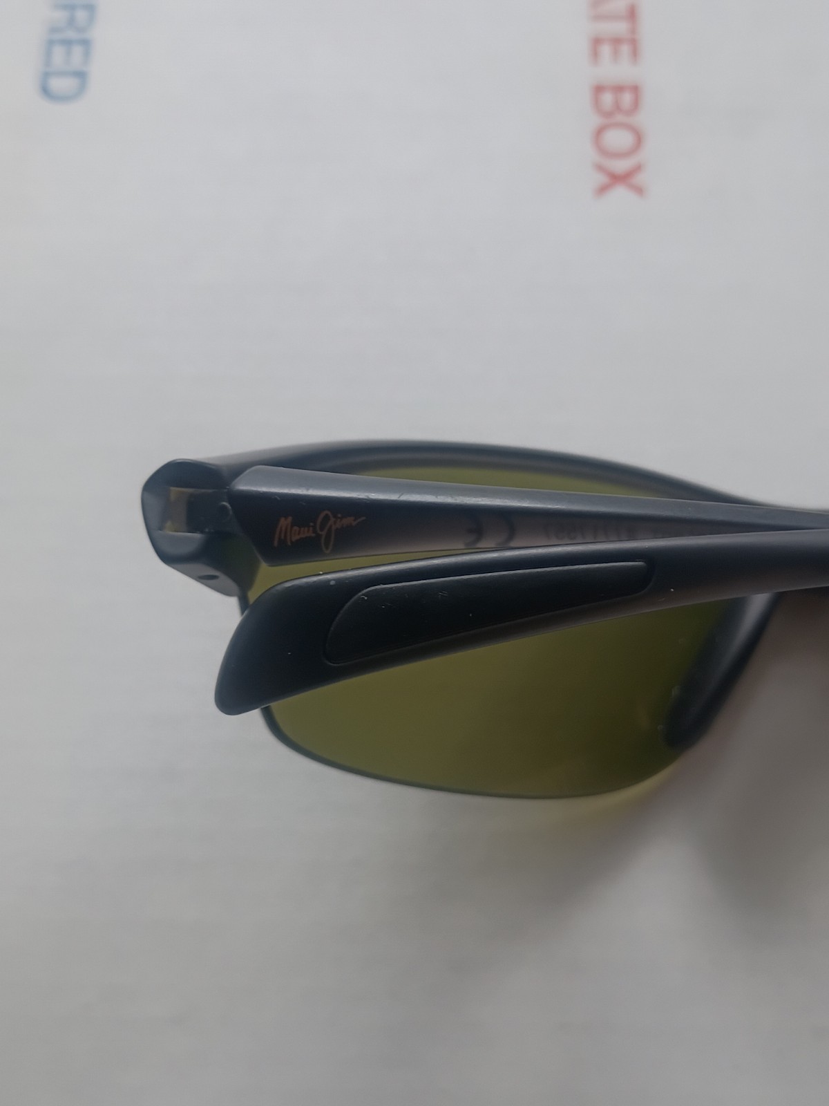 Maui Jim River Jetty Wrap Sunglasses Lightweight Black Frame Green Tinted