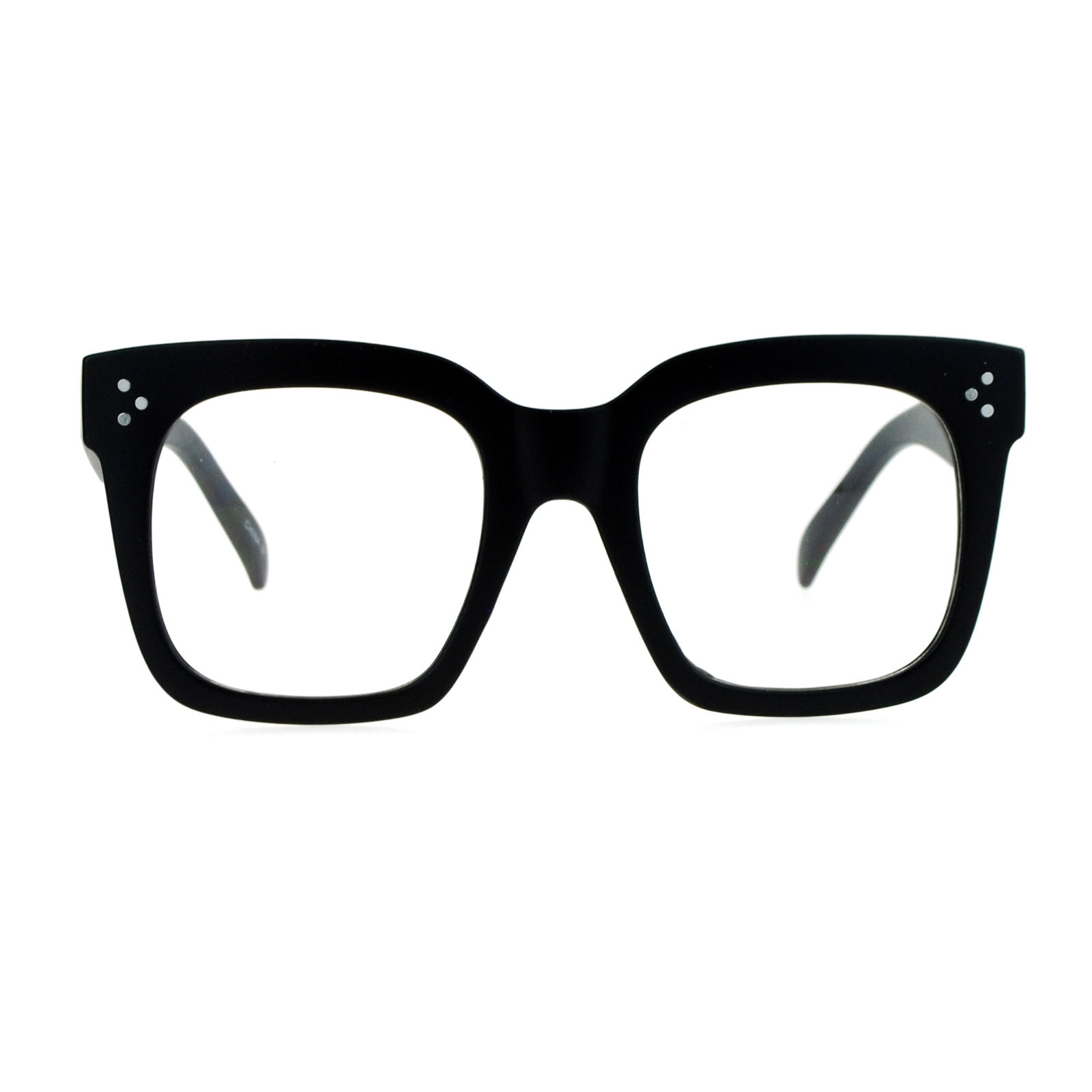 SA106 Oversize Thick Plastic Nerd Rectangular Horn Rim Clear Lens Glass