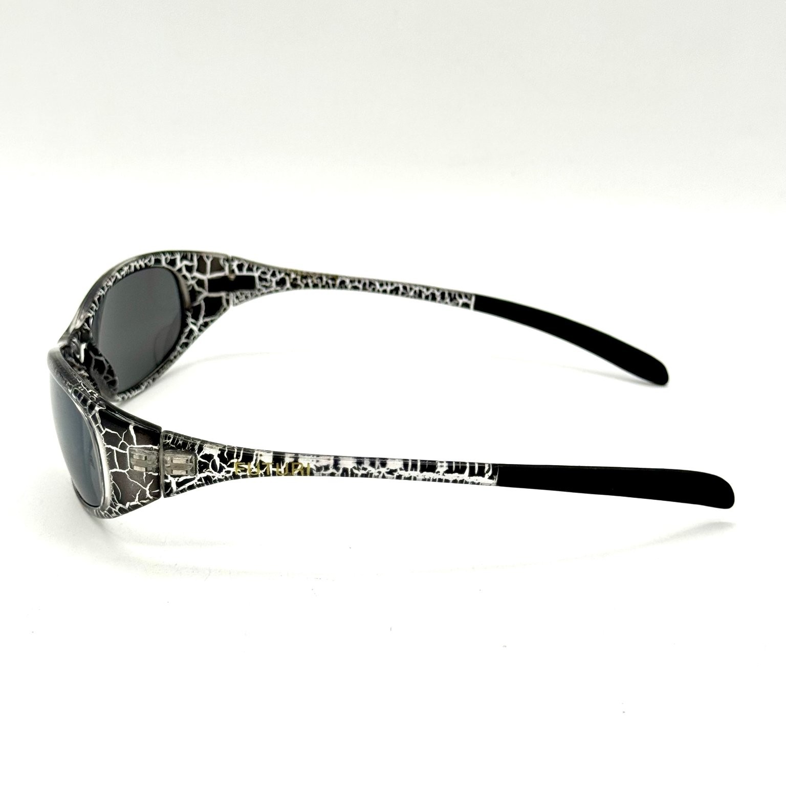 FUTURI Sunglasses Men’s Black White Pattern Sport Wrap UV Protection Shades