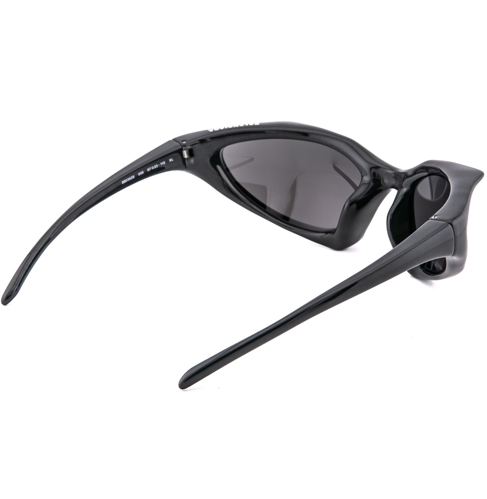 BALENCIAGA BB0352S RUNNER CAT 0352 Gray Purple Angular Mask Unisex Sunglass 005