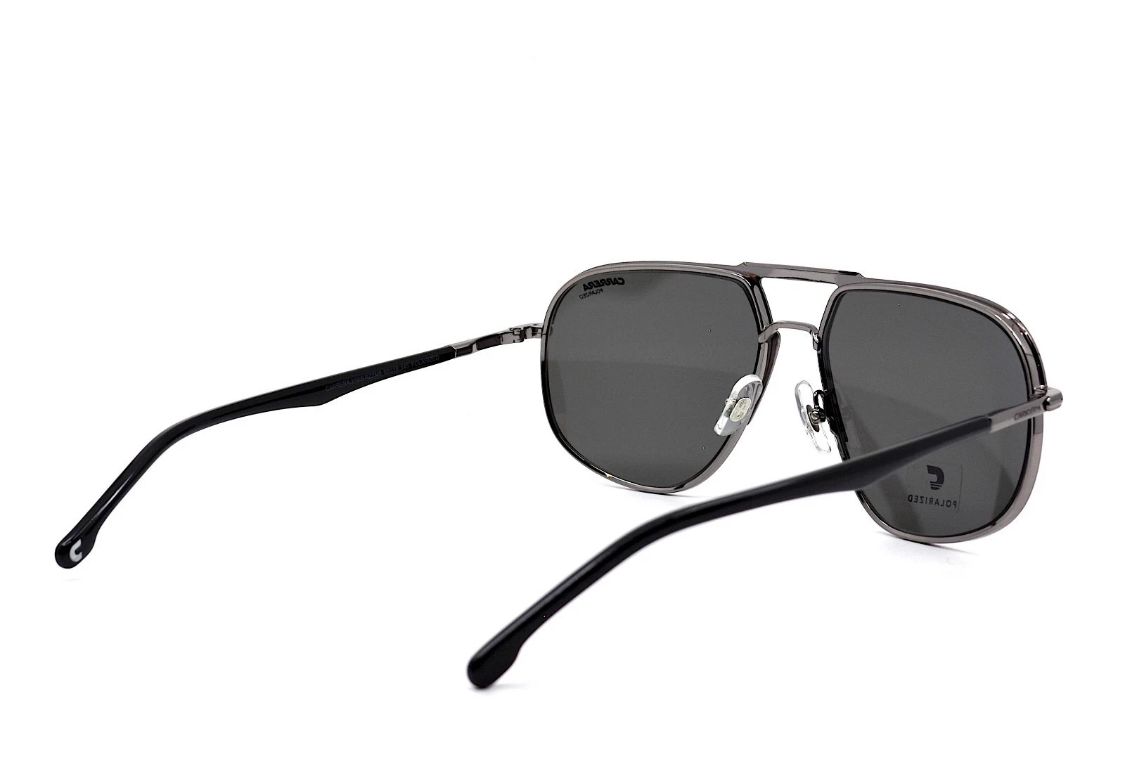 NEW CARRERA 318/S BLACK GREY POLARIZED AVIATOR AUTHENTIC SUNGLASSES
