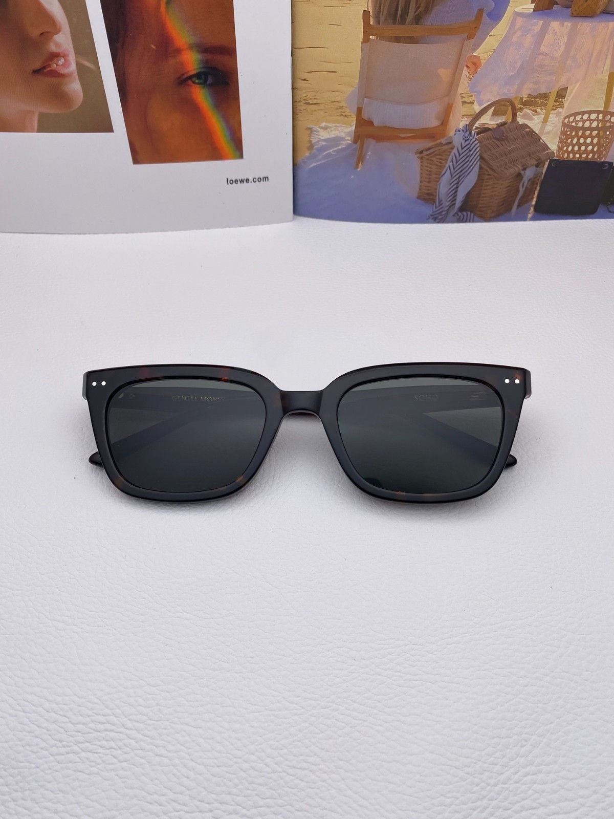 Luxury Tortoiseshell Sunglasses Square Frame Classic Designer Style UV Protectio