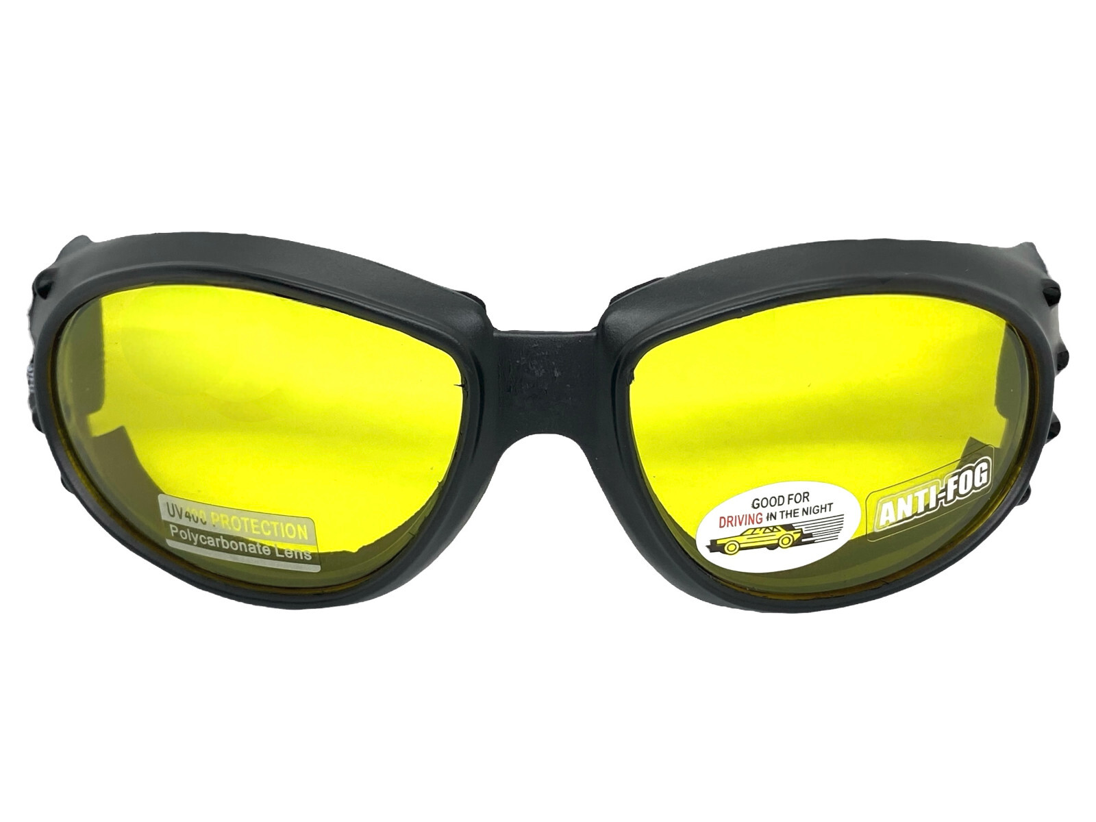 Men’s MOTORCYCLE Biker Day or Night Riding Padded Safety GOGGLES Anti Fog Lens