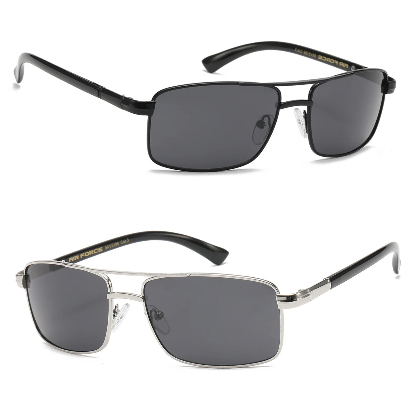 New Premium Light Tinted With UV400 Lens Square Aviator Sunglasses Metal Frame