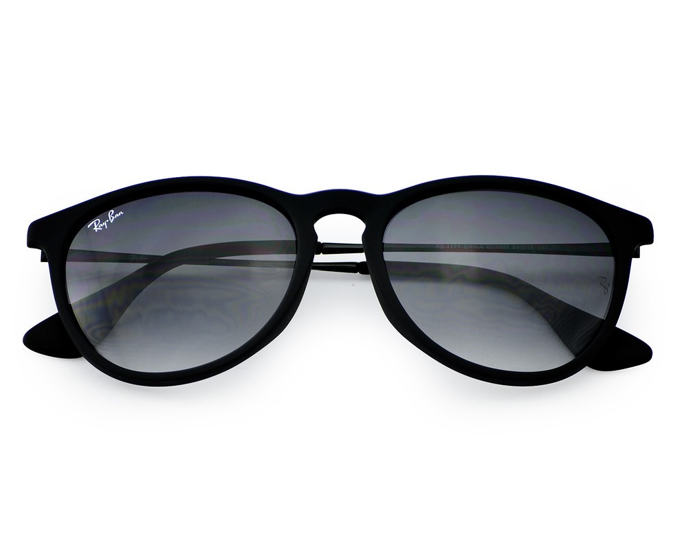 Ray-Ban Women Sunglasses RB4171 Erika Matte Black Frame Grey Gradient Lens 54mm