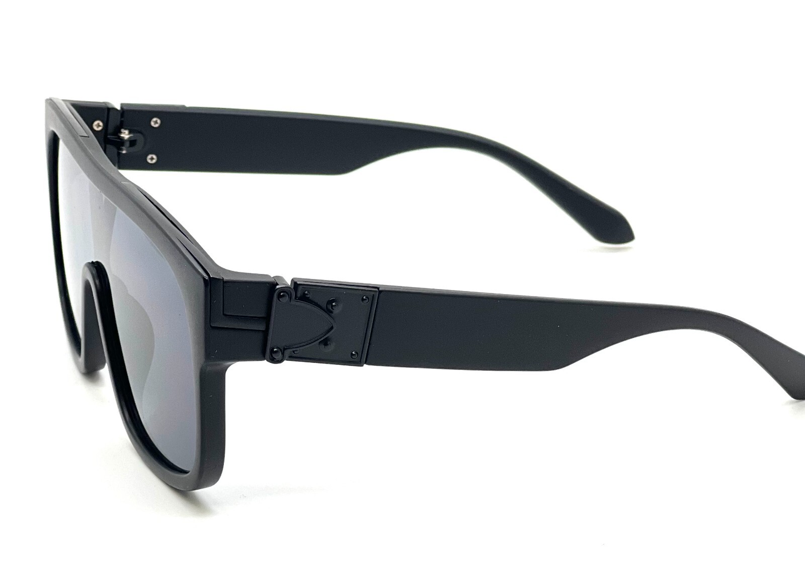 Men Designer Sunglasses Flat Black Lens Oversized Frame Shades Outdoor Sports