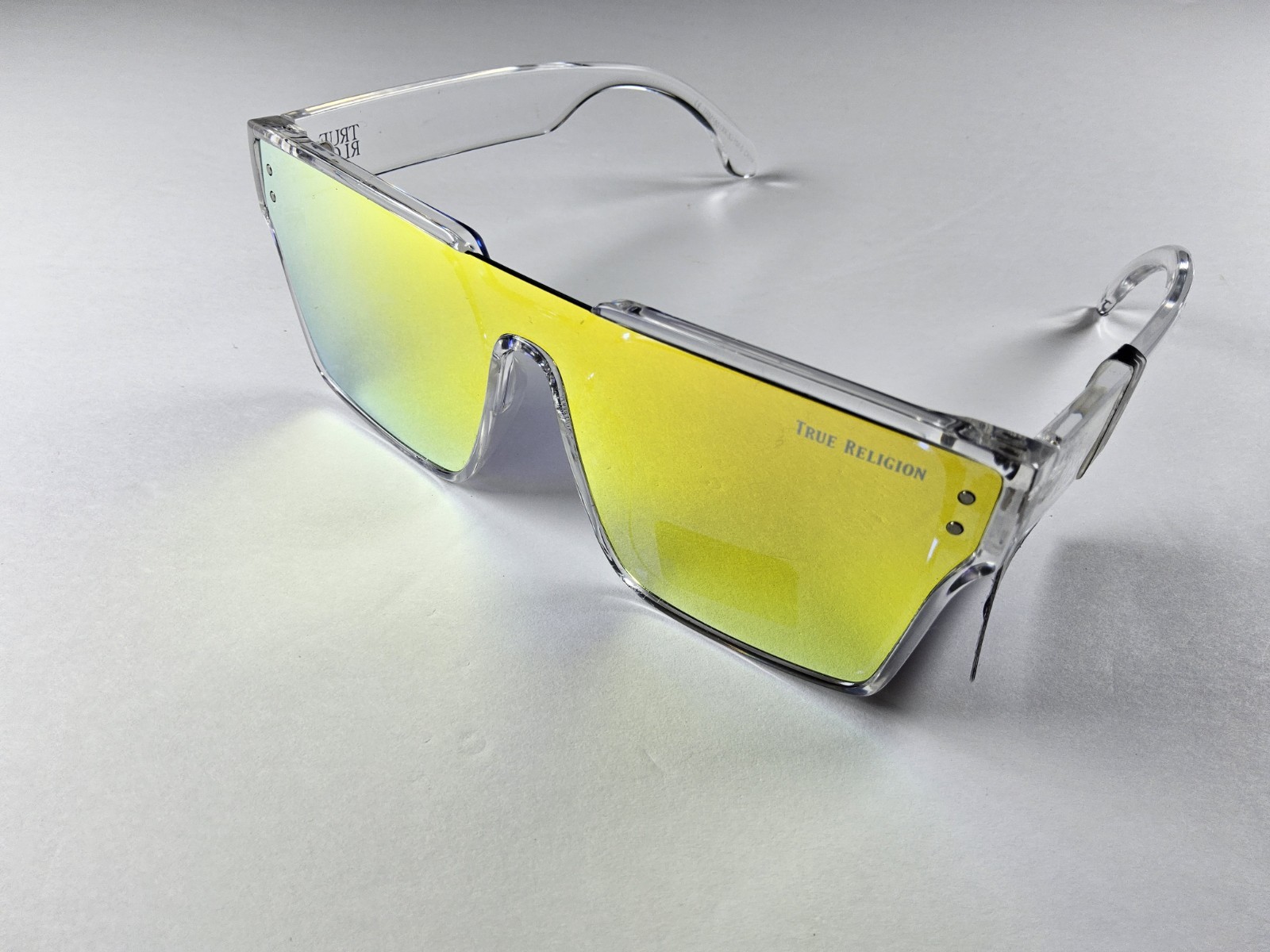 True Religion 100% UV Protection Logo Shield Reflective Sunglasses
