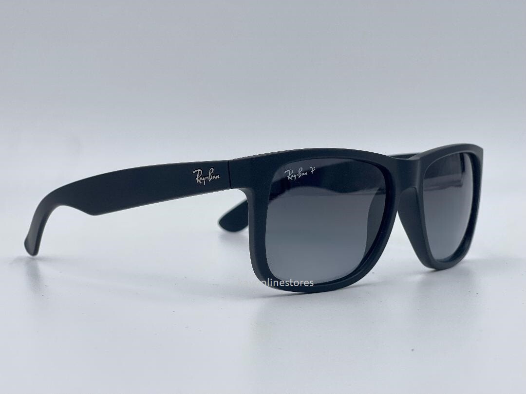 Ray Ban Justin Matte Black RB4165 622/T3 55mm Gradient Polarized Sunglasses New