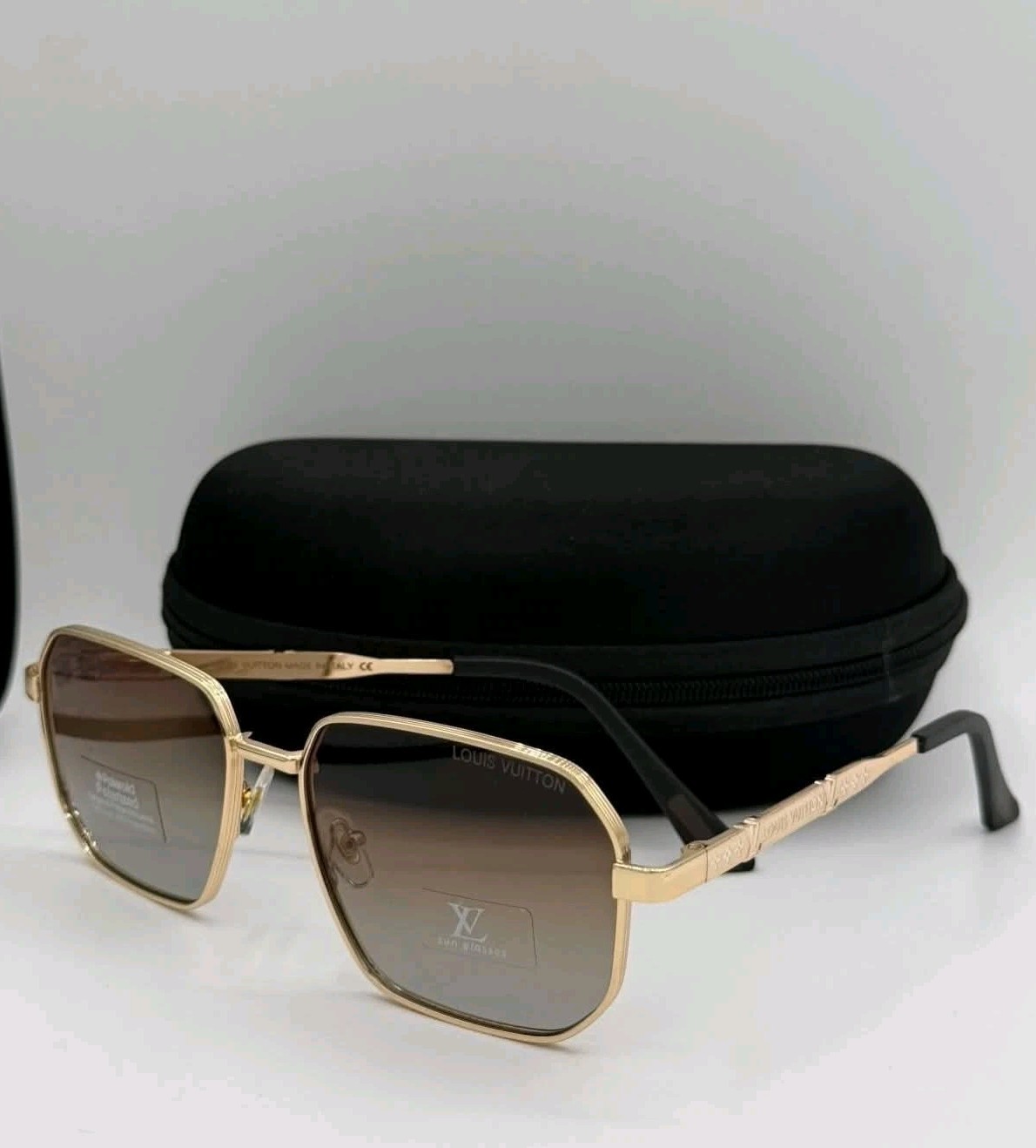 LV Louis Vuitton Sunglasses Brown Lens Gold Frame Men’s Birthday Fashion Gifts