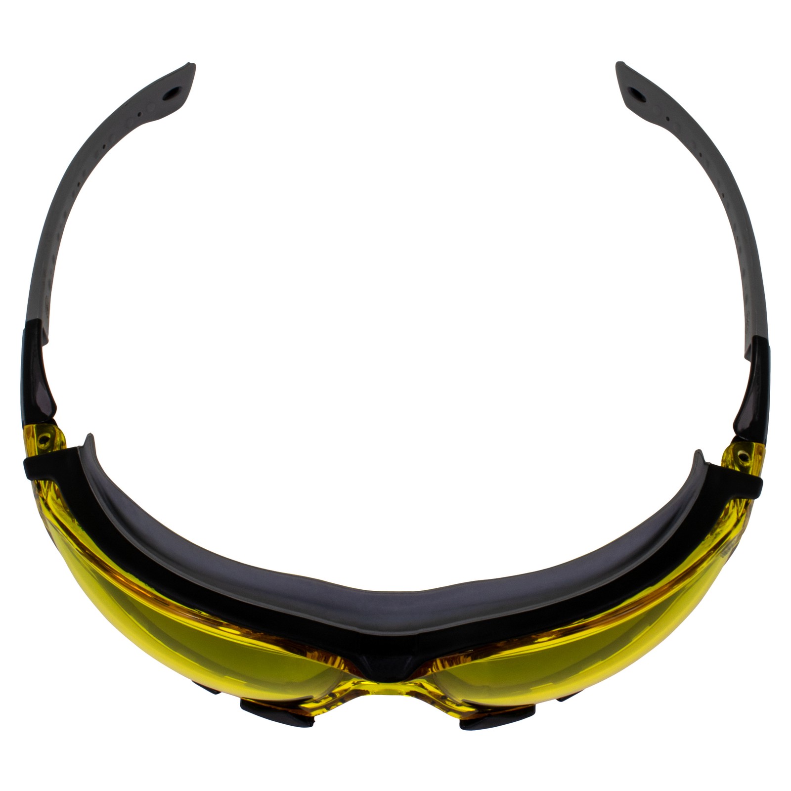 OCTANE PADDED SAFETY GLASSES ANTI FOG YELLOW LENS GRAY FRAME by GLOBAL VISION