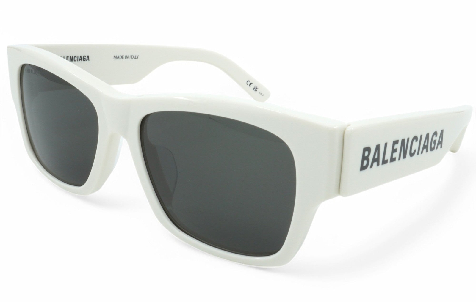 [BB0262SA-003] Unisex Balenciaga Square Sunglasses – White
