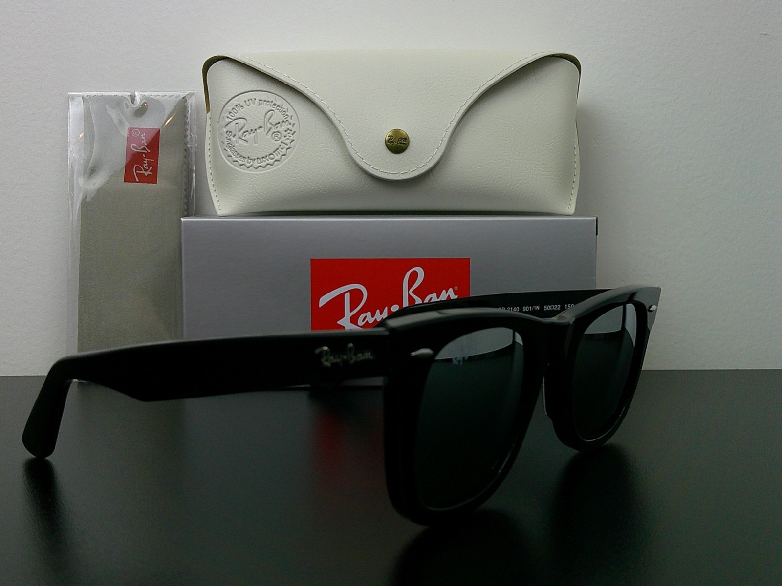 Ray-Ban RB2140 Wayfarer Classic Sunglasses Black Mirrored G-15 50mm Never Worn