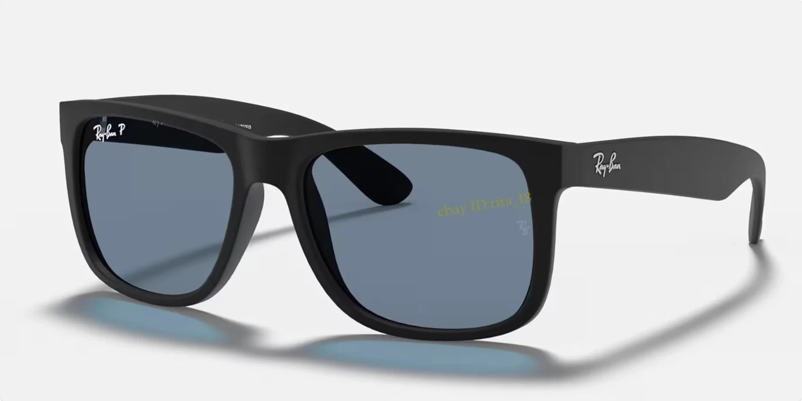 Ray-Ban Justin RB4165 622/2V Polarized Sunglasses 54mm Matte Black Grey Lens UV