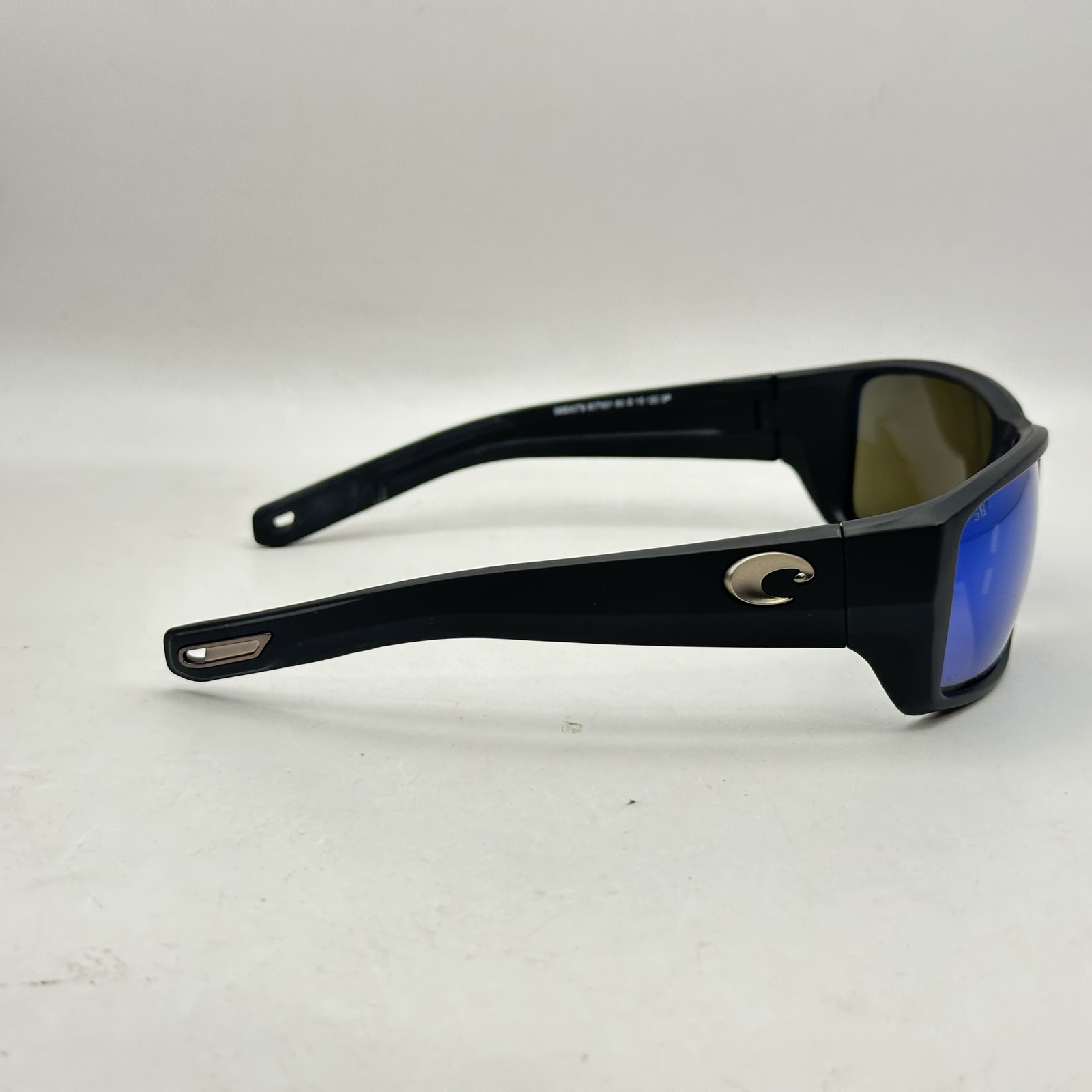 Costa Del Mar Mens Fantail Pro 580G Polarized Mirror Wrap Sunglasses Black/Blue