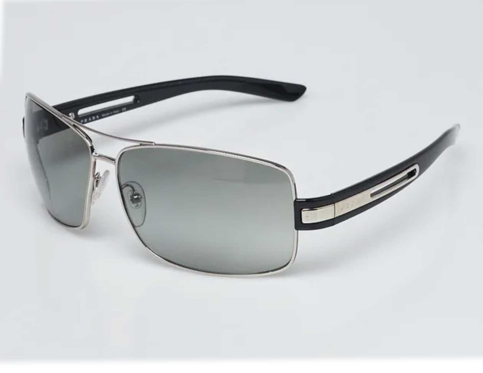 Prada Sunglasses Silvertone Metal Aviator SPR 541