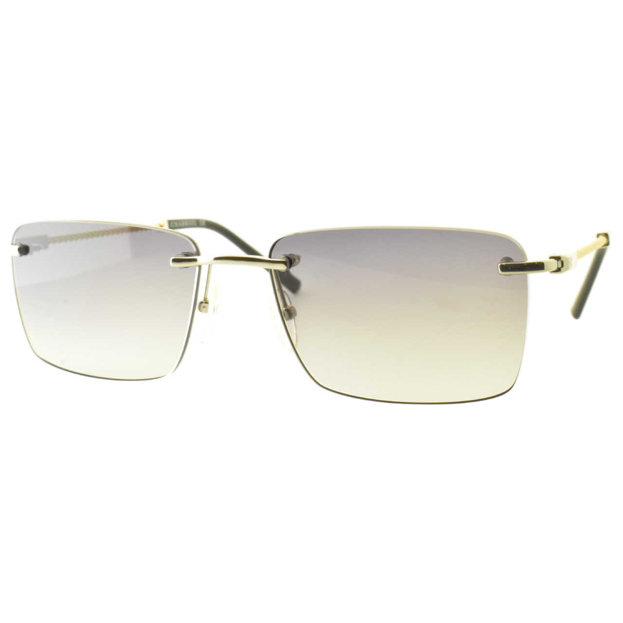 NEW!! PHILIPPE CHARRIOL PC81007 C02 Shiny Silver Rectangle Rimless Men Sunglass