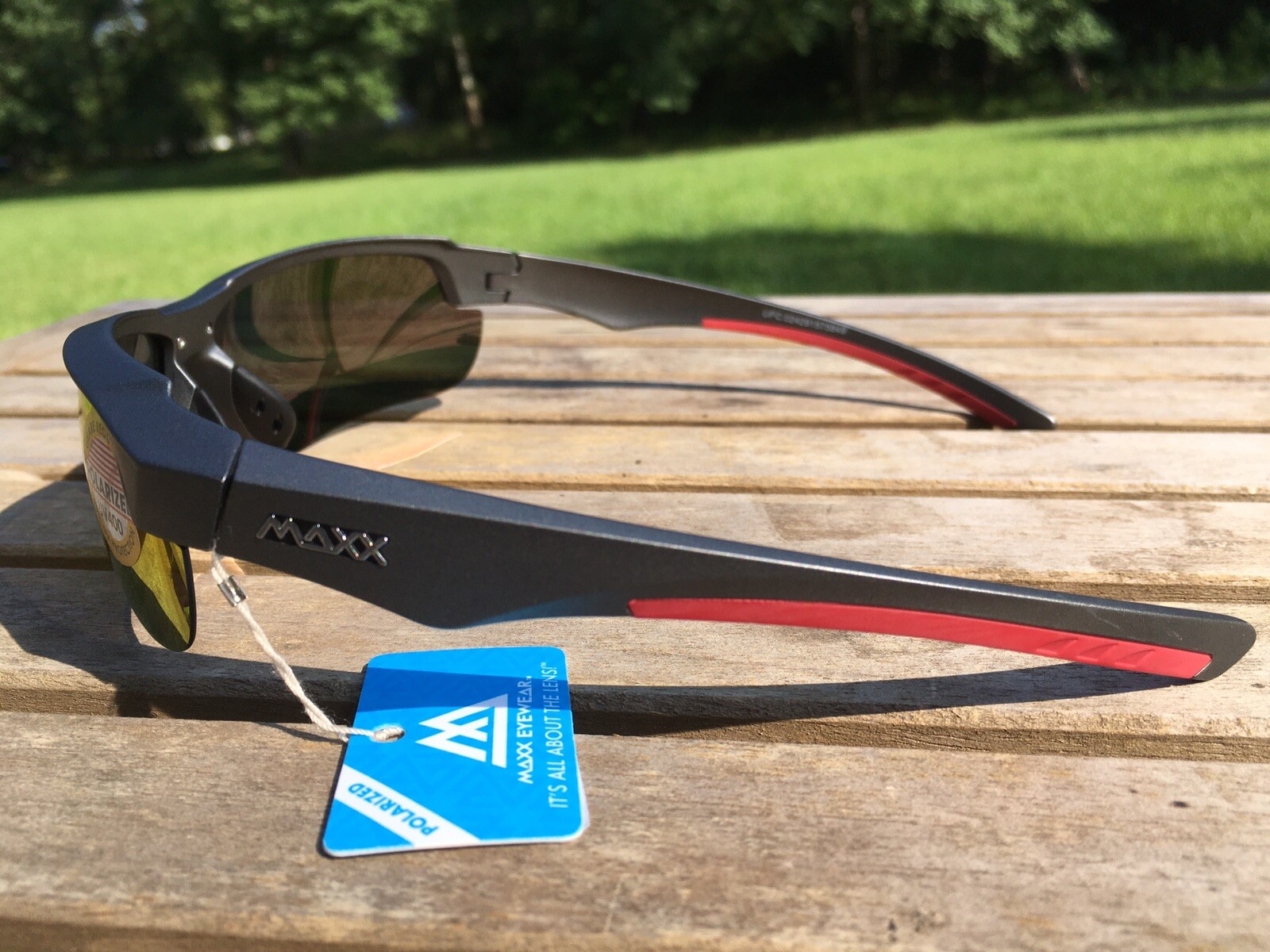 Maxx 8 HD Sunglasses Polarized Matte Gunmetal Mirrored Red Smoke lens 57584