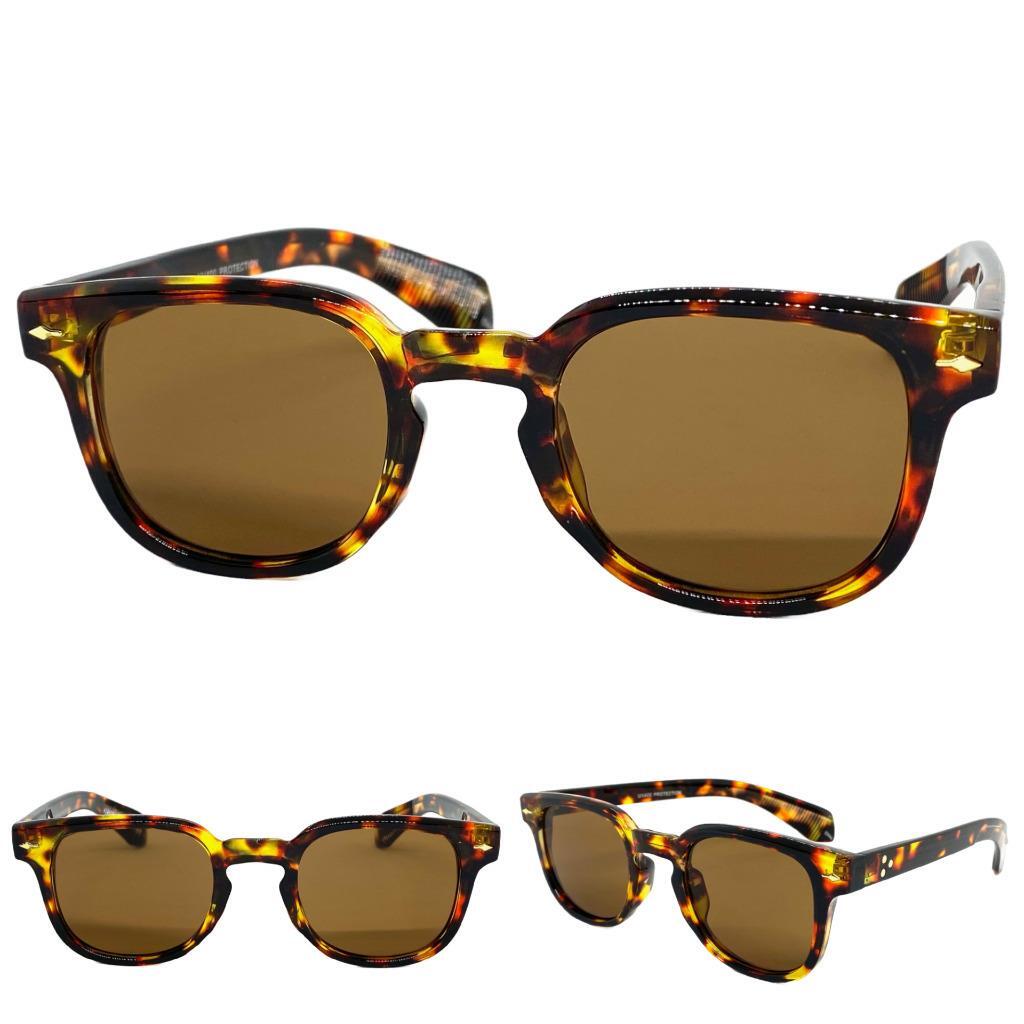 Mens Women Classic Elegant Vintage Retro Style SUN GLASSES Square Tortoise Frame