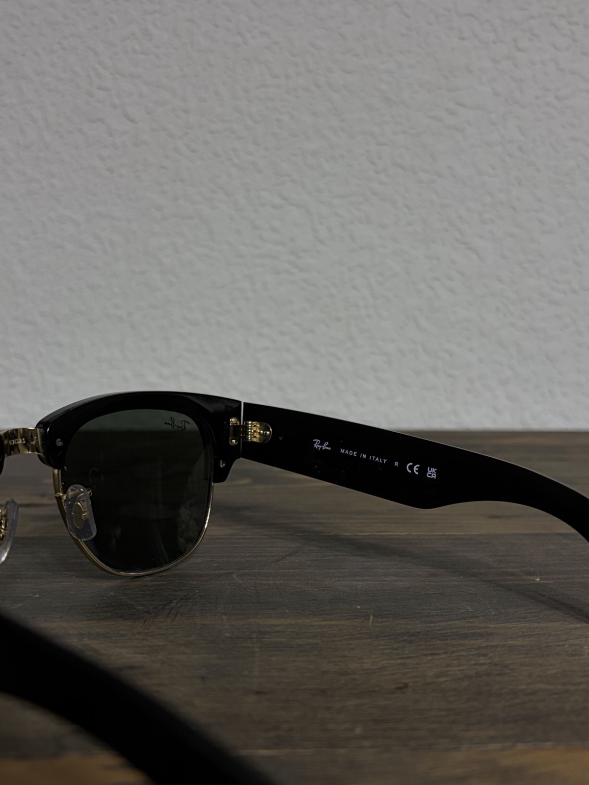 Ray-Ban Men’s Browline Sunglasses Black Plastic/Metal Frame Green Tinted Glass