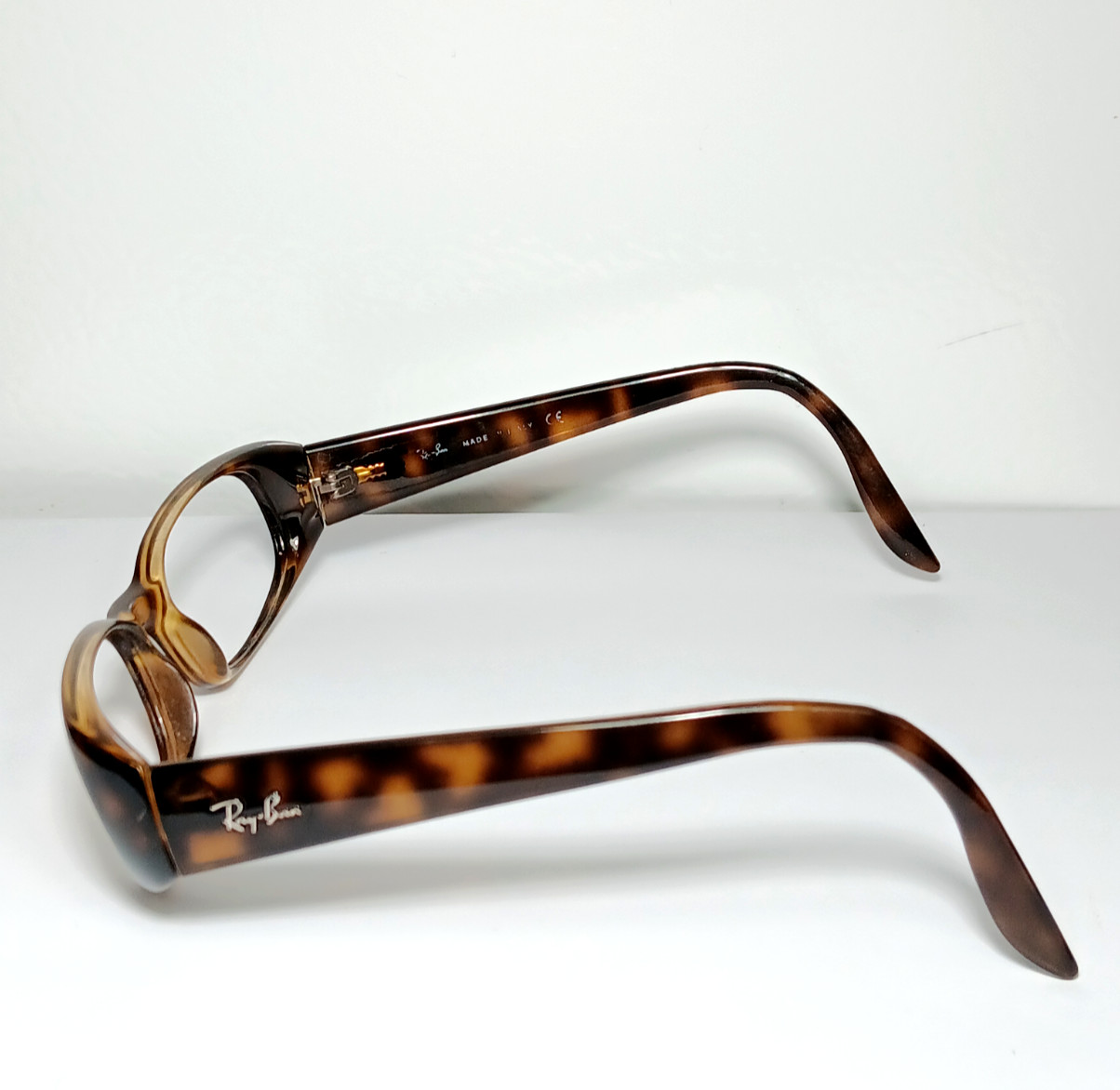 Ray-Ban Made In Italy Tortoise Pattern Sunglasses (Frames Only No Lenses)