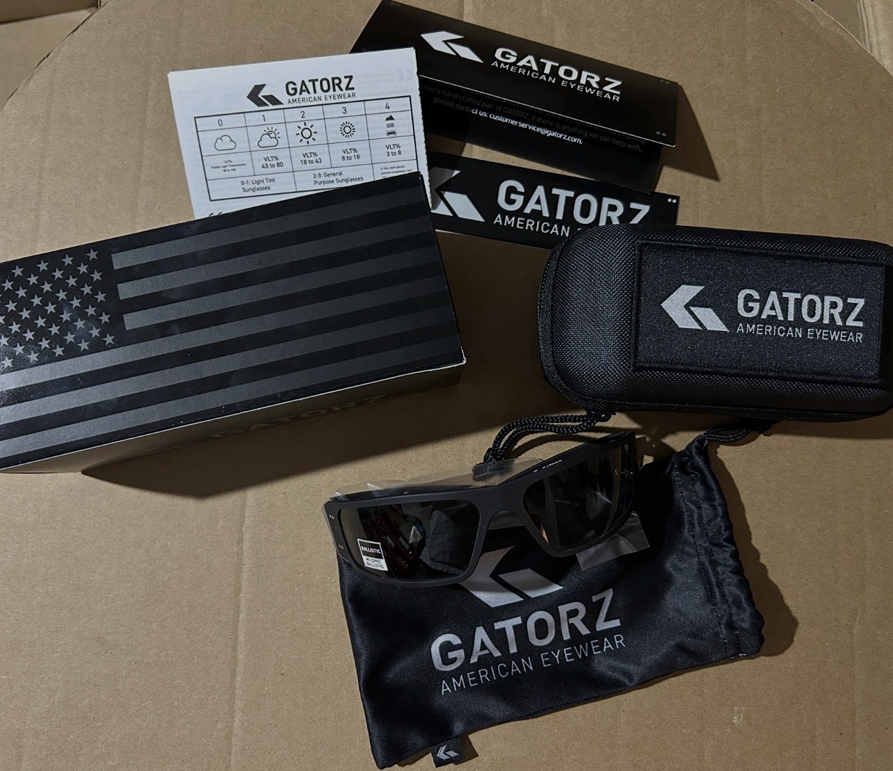 New GATORZ MAGNUM Ballistic Smoke Lens Anti Fog Molle Case With Patch