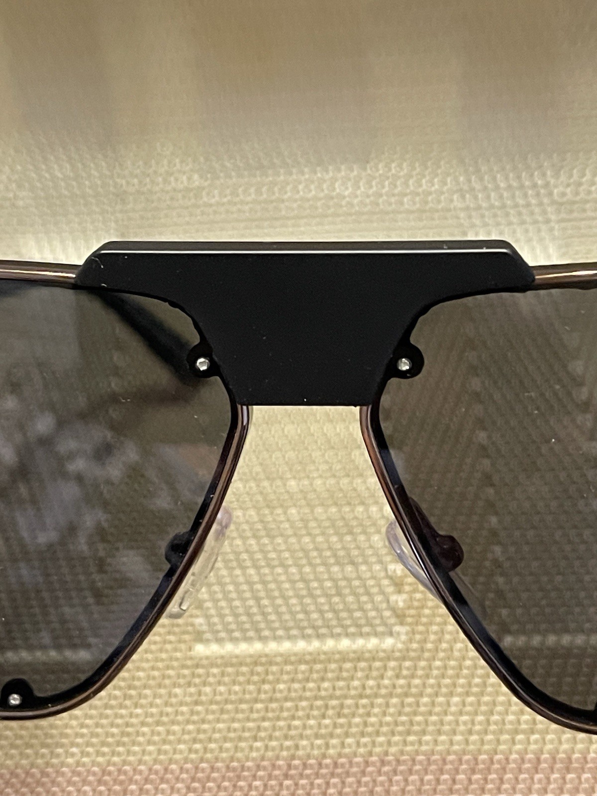 TRUE RELIGION Antique Bronze Black Metal Aviator Sunglasses Black UV Lenses NWT