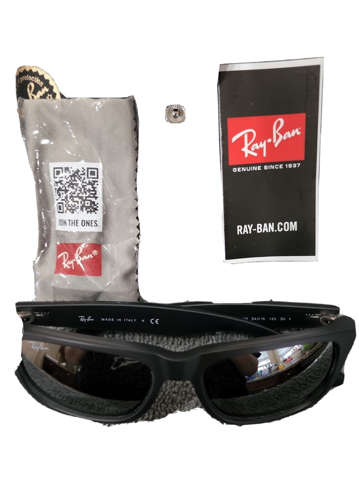 Ray-Ban Sunglasses JUSTIN RB 4165 852/88 Rubber Grey Frames Silver Mirrored Lens