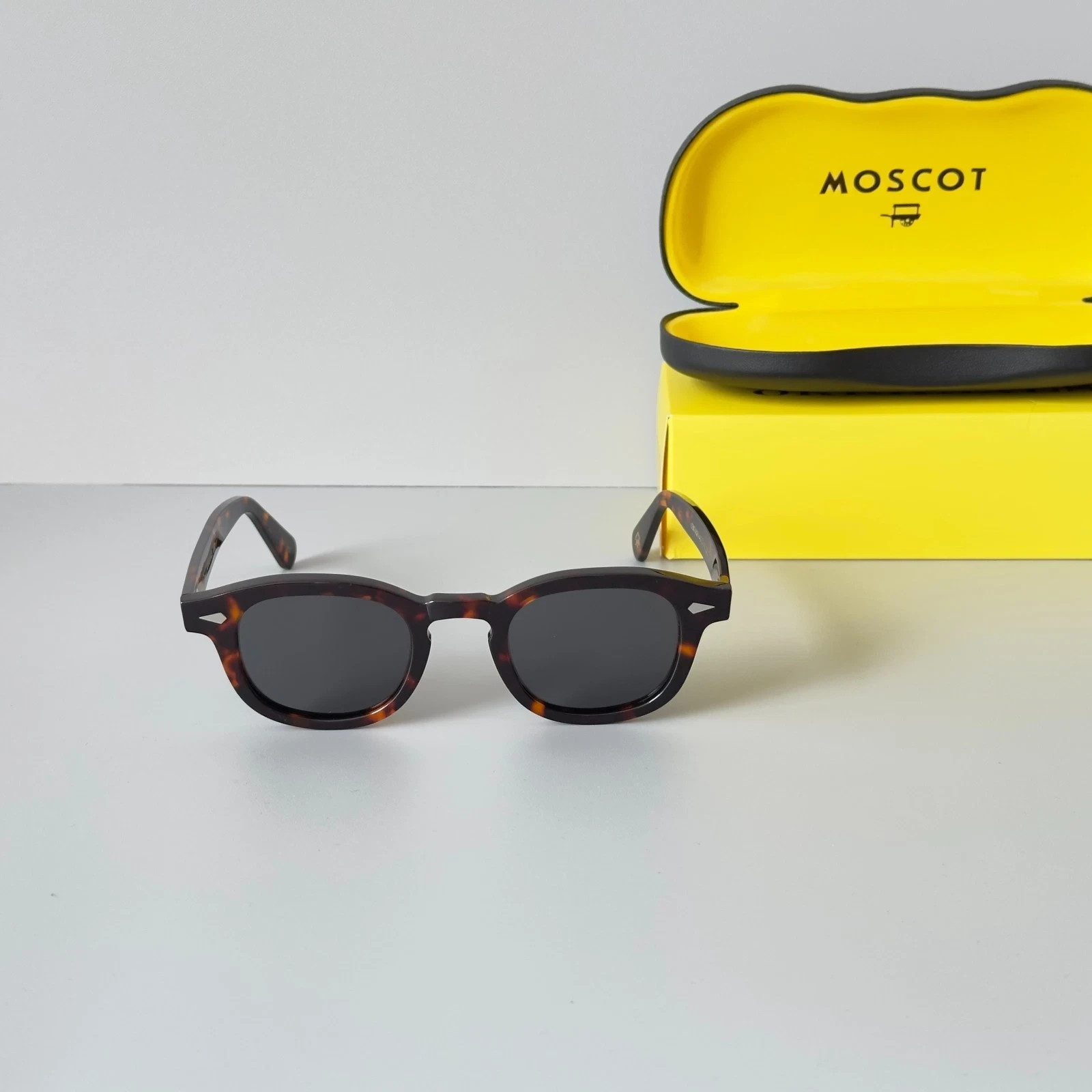 Moscot Lemtosh Tortoise Frame Dark Grey Lens Sunglasses Handmade Unisex