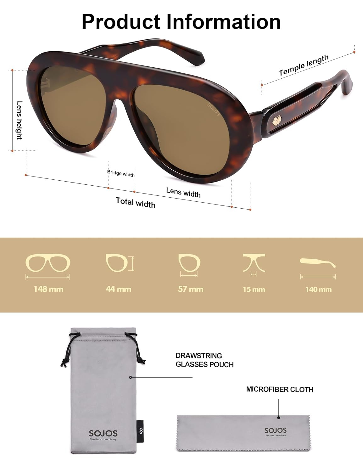 Polarized Aviator Sunglasses Oversized Retro Vintage Womens Men’s 70s Style