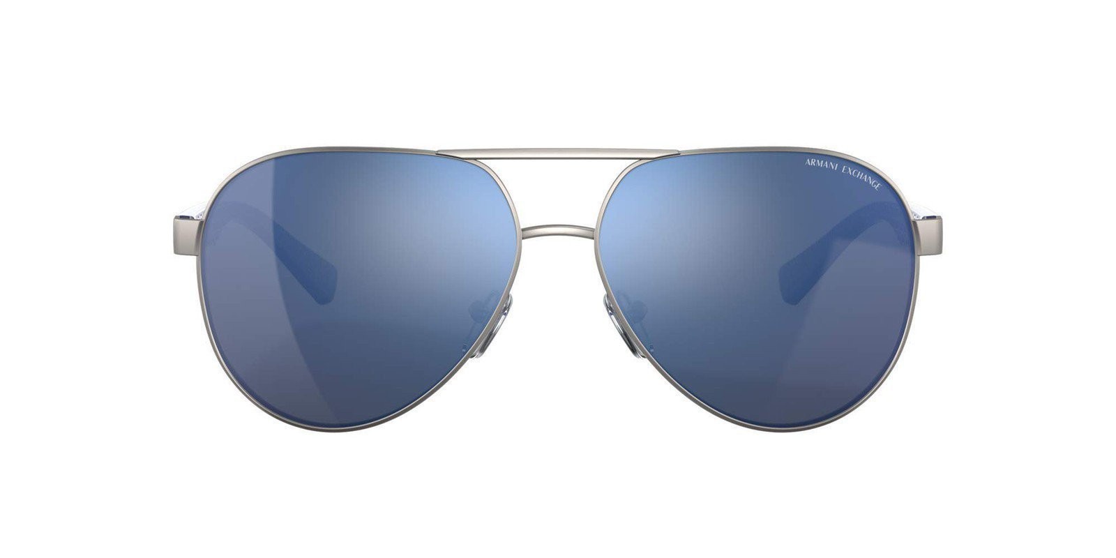 A｜X ARMANI EXCHANGE Mens Ax2031S Aviator Sunglasses, Matte Gunmetal/Blue…