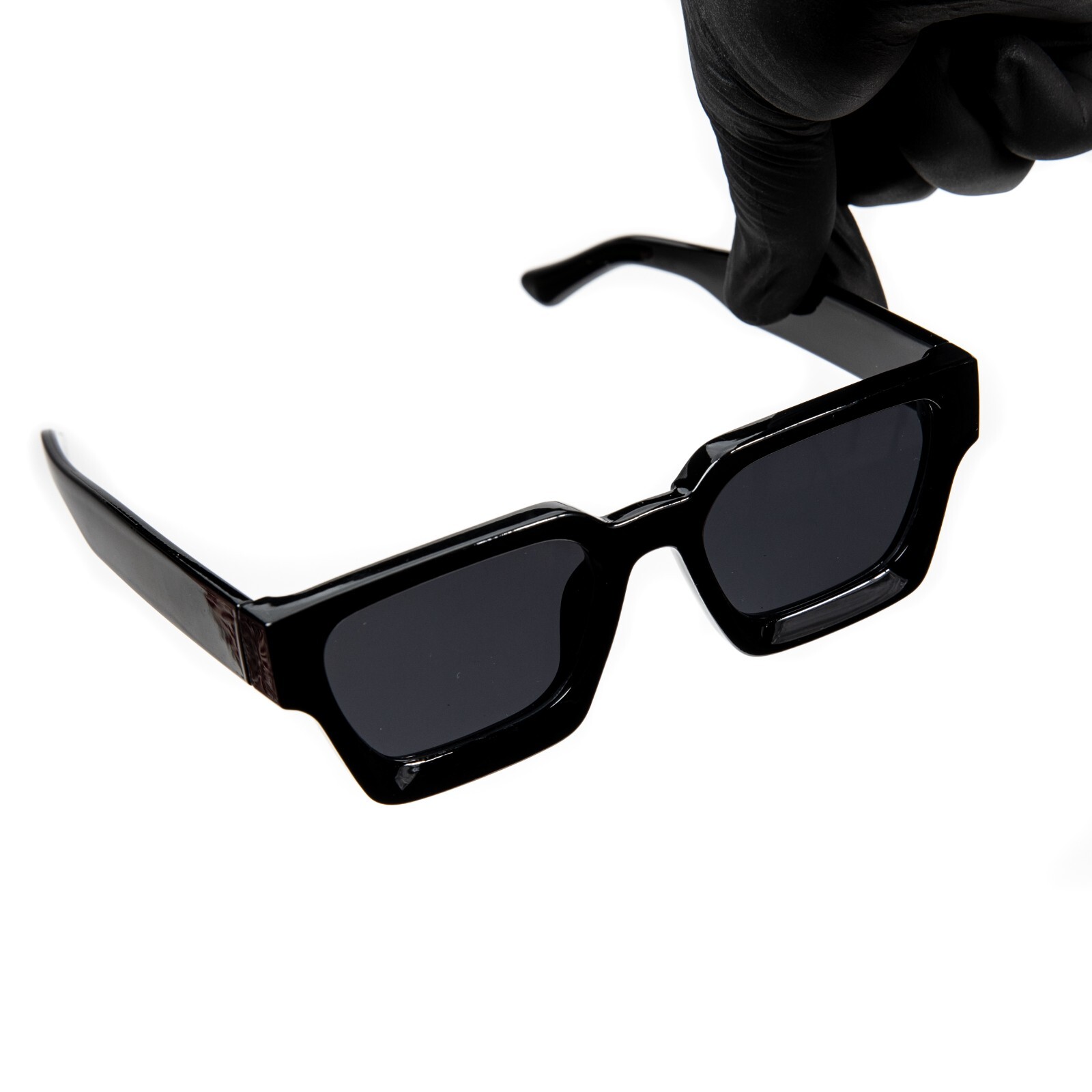 Large Dark Black Tint Mens Top Quality Acetate Hip Hop Fashion Sunglasses