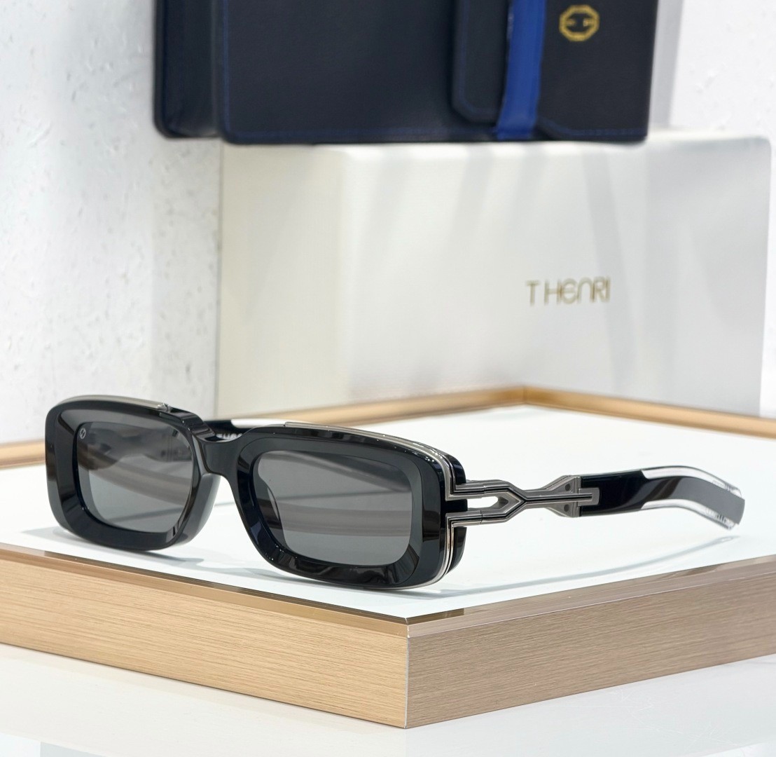 T-HENRI YURUS Sunglasses Imported Acetate Metal Frame Square 53-20-139