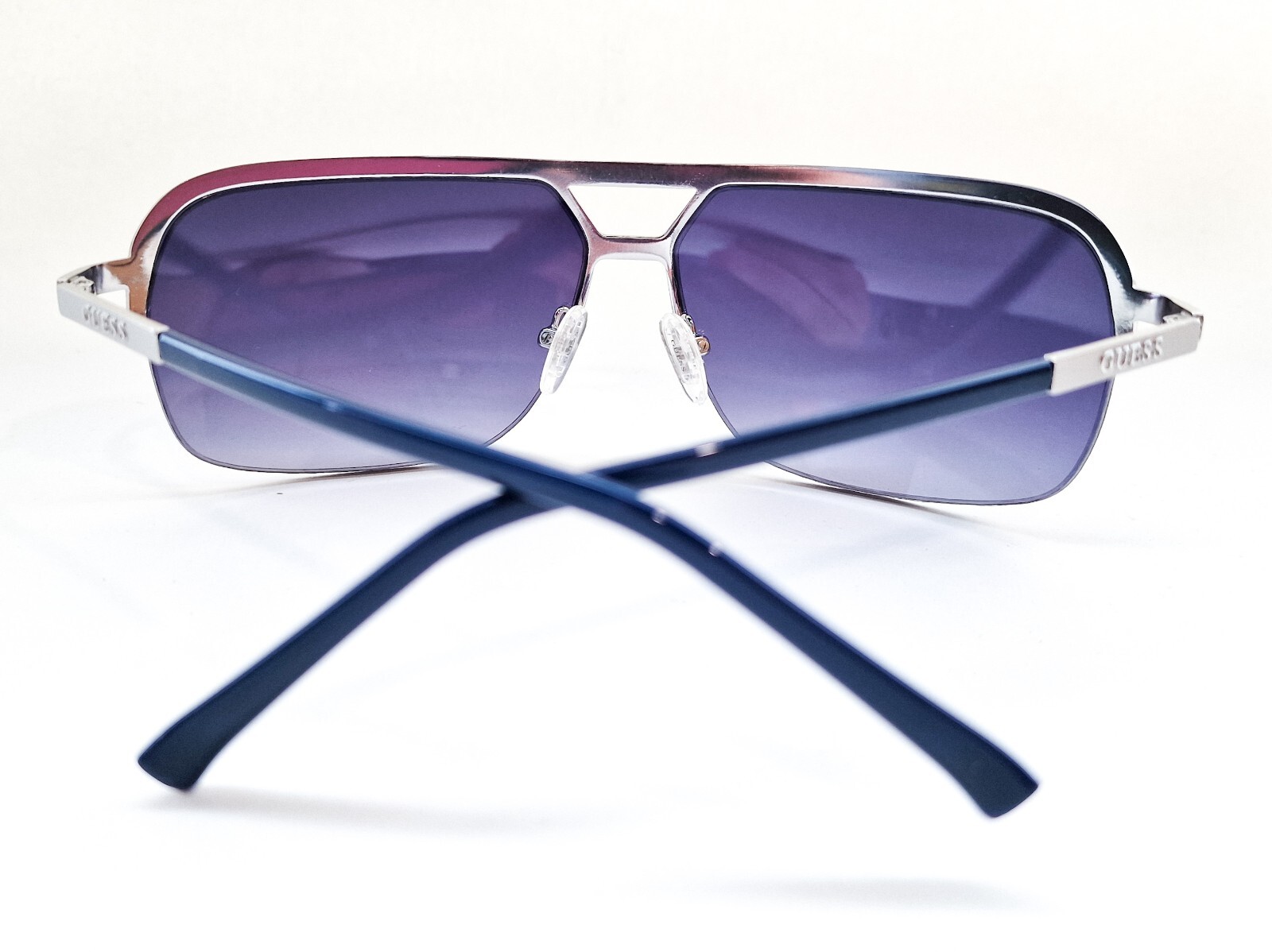 Guess Men’s Sunglasses GF0159-92W-65 Silver Metal Frames NEW Authentic