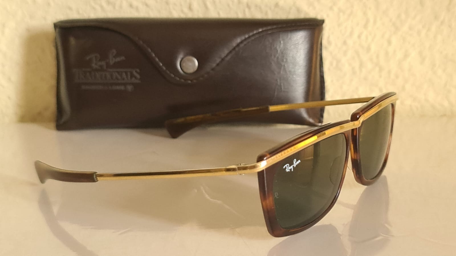 Vintage Ray-Ban B&L Olympian II L1005 Tortoise Gold G-15 USA Sunglasses & Case